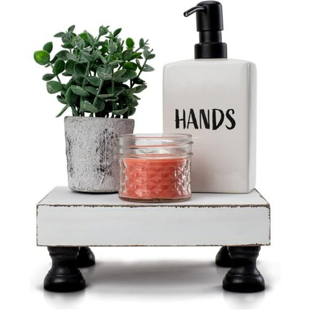 Decorative Wood Riser For Your Kitchen or Bathroom Farmhouse Pedestal Stand-